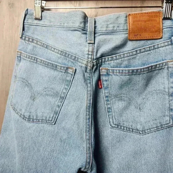 Vintage 501 Levi's Skinny High Rise Striaght Leg Pants Distressed 24x28 - Picture 3 of 12